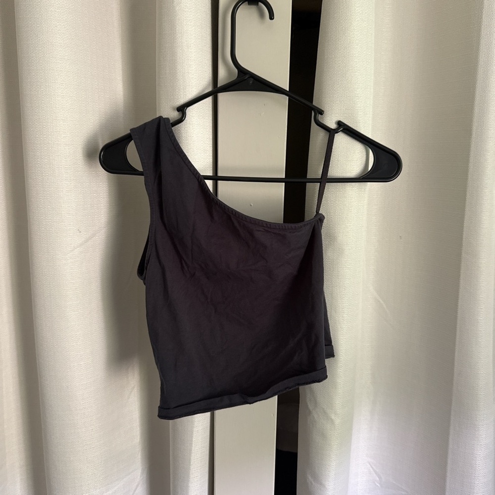 Navy One-Shoulder Women's Top